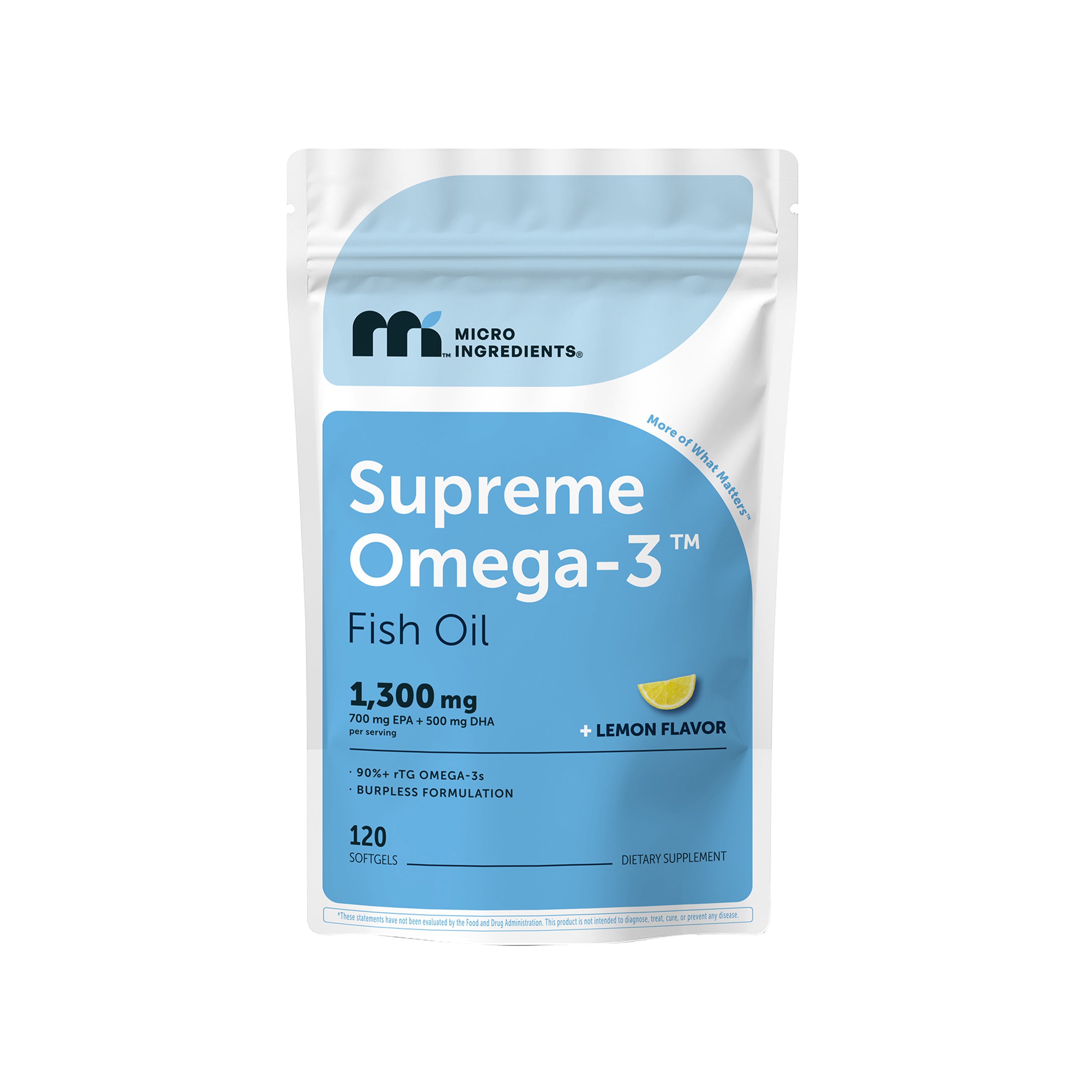 Micro Ingredients Supreme Omega-3 Fish Oil w/ Ultra High EPA & DHA, Burpless Softgels