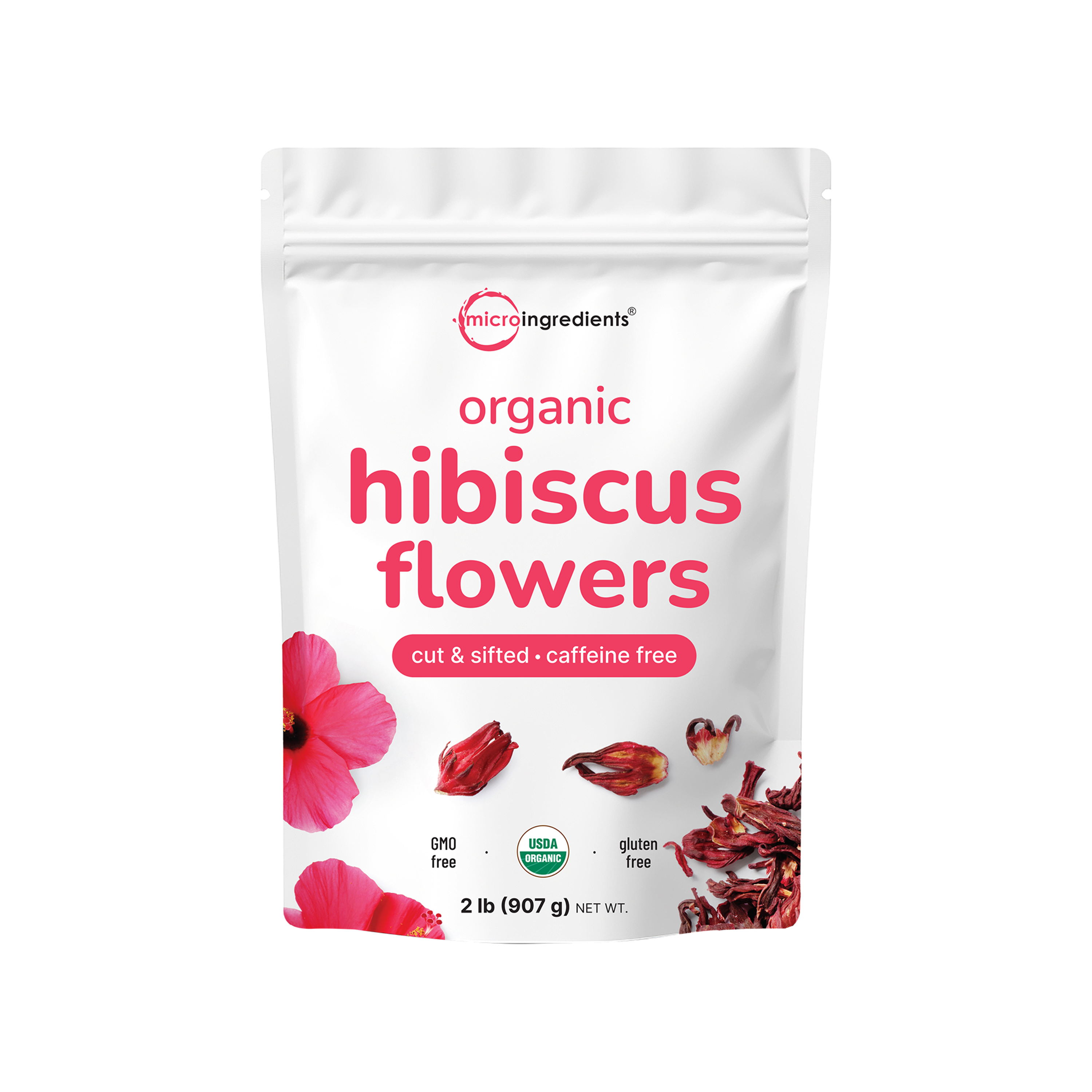 Micro Ingredients Organic Hibiscus Flowers, 2lb