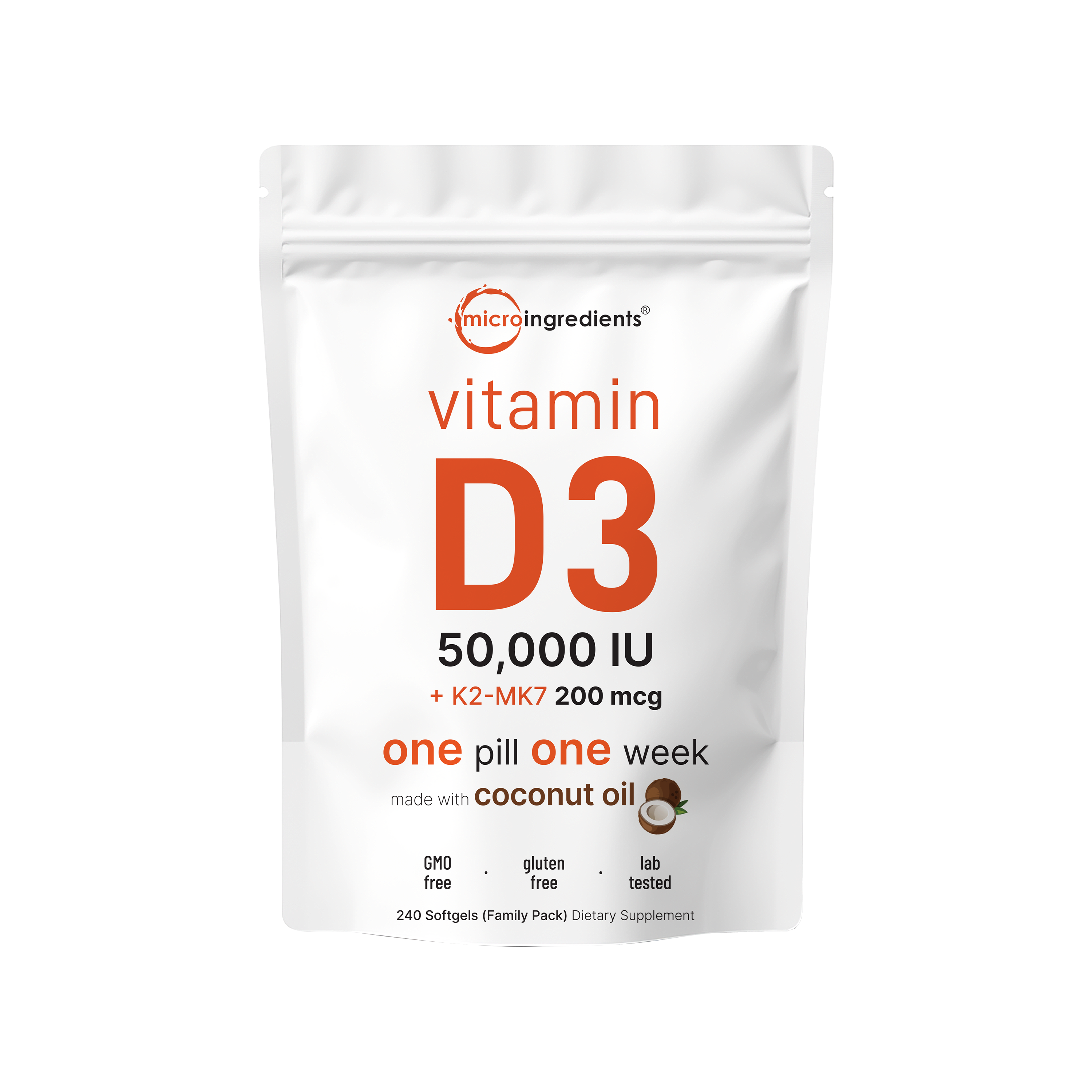 Micro Ingredients Vitamin D3 K2 Supplement Softgels