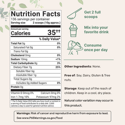 Micro Ingredients Organic Whole Psyllium Husks, 3lbs