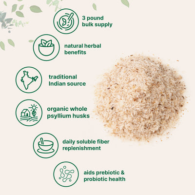 Micro Ingredients Organic Whole Psyllium Husks, 3lbs