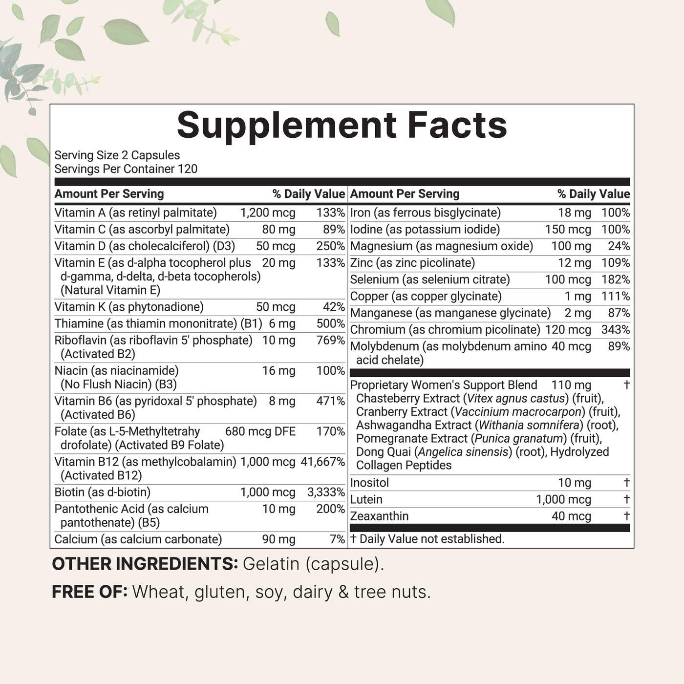 Micro Ingredients Pure Methylated Multivitamin for Women, 240 Capsules