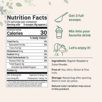 Micro Ingredients Organic Raspberry Juice Powder
