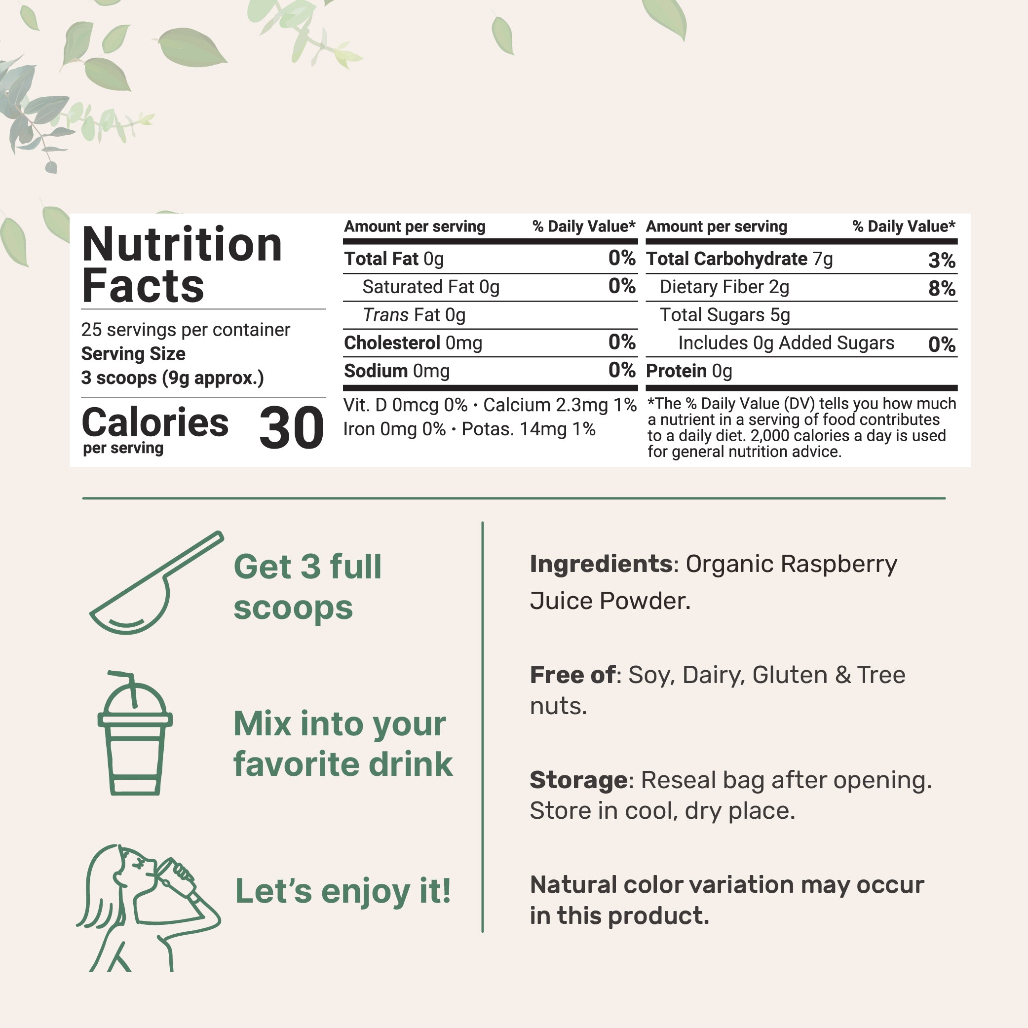 Micro Ingredients Organic Raspberry Juice Powder