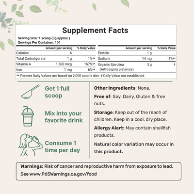 Micro Ingredients Organic Spirulina Powder