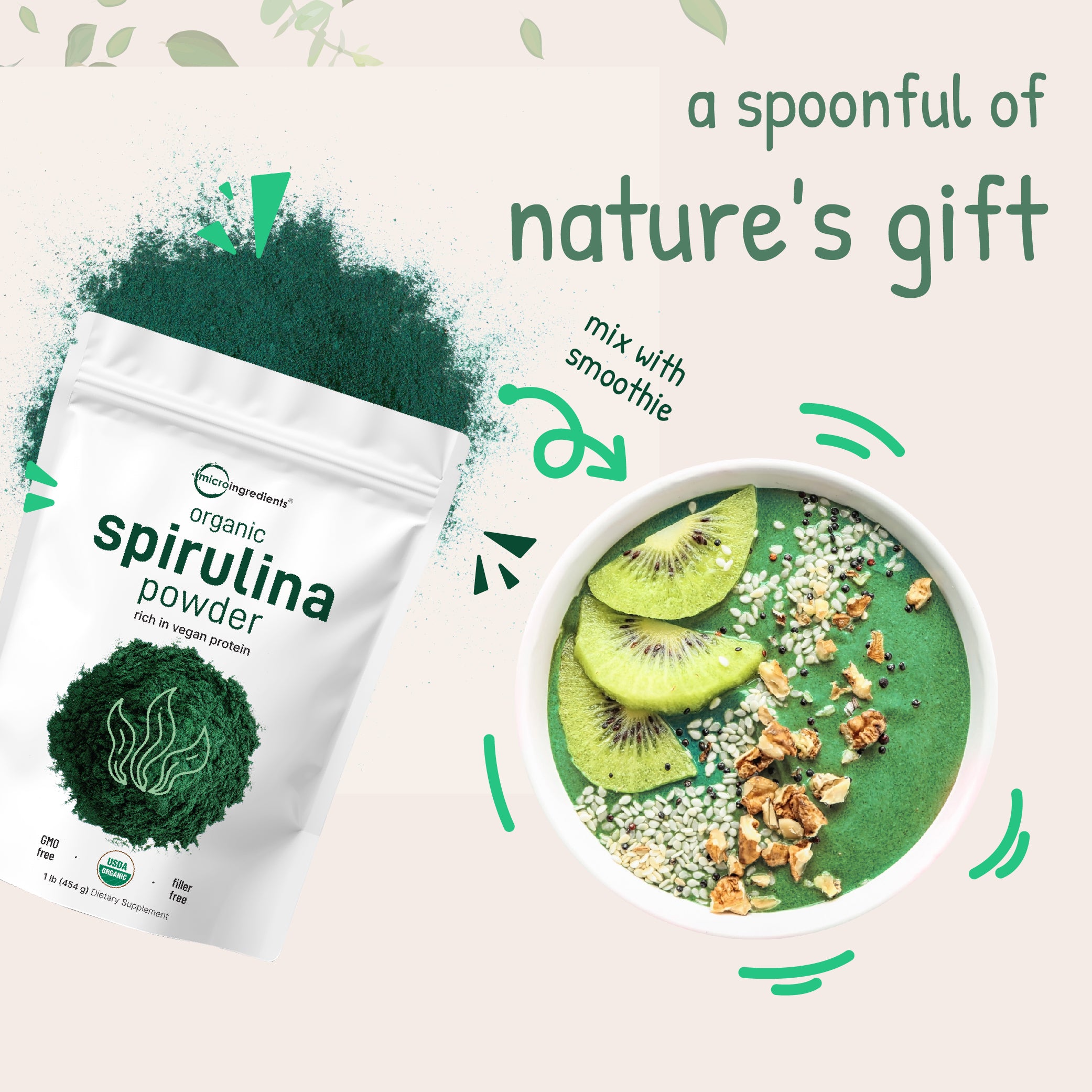 Micro Ingredients Organic Spirulina Powder