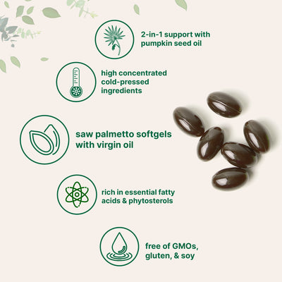Micro Ingredients Saw Palmetto 4,800mg Equivalent with Pumpkin Seed Oil, 240 Softgels