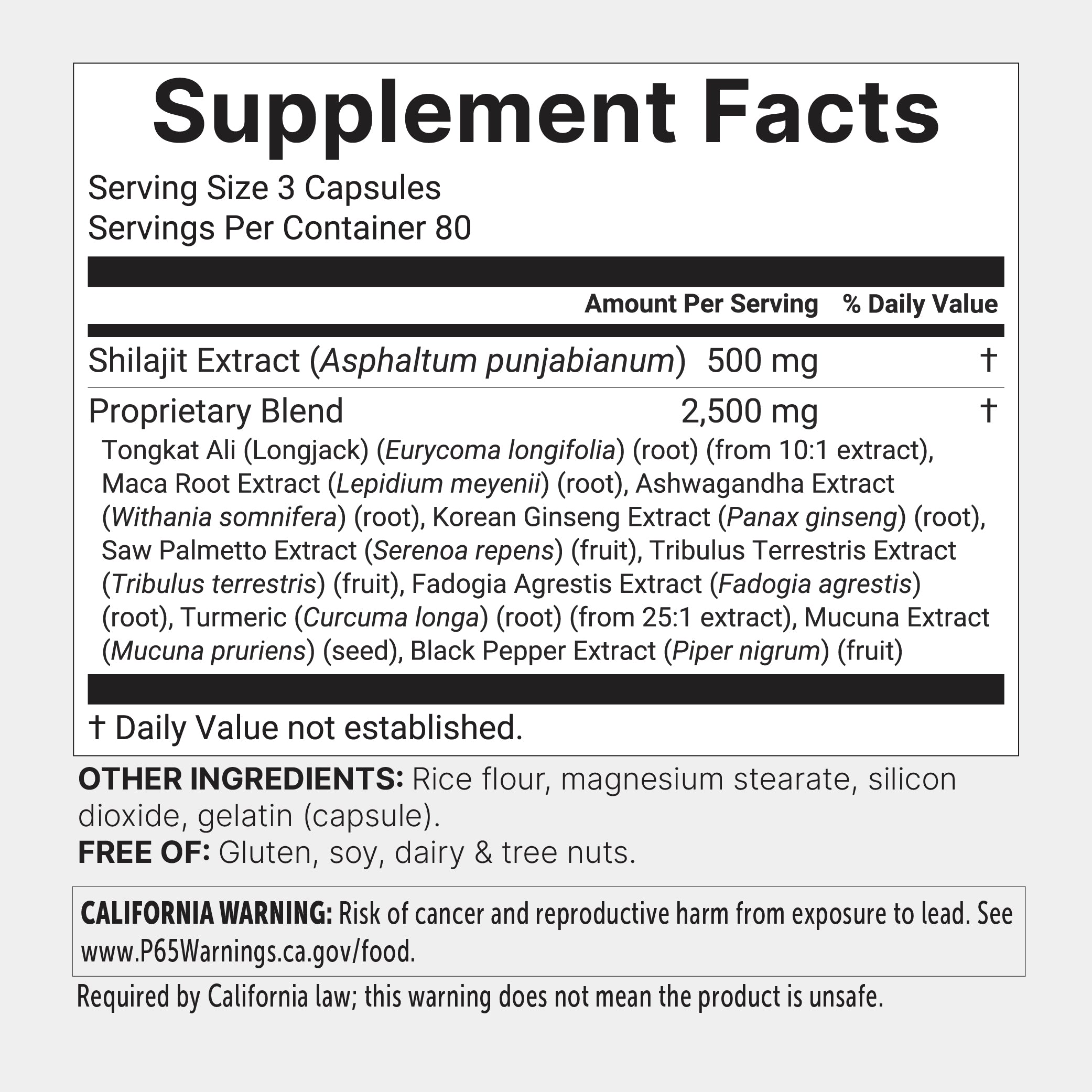 Micro Ingredients Shilajit 11-in-1 3000mg, 240 Capsules
