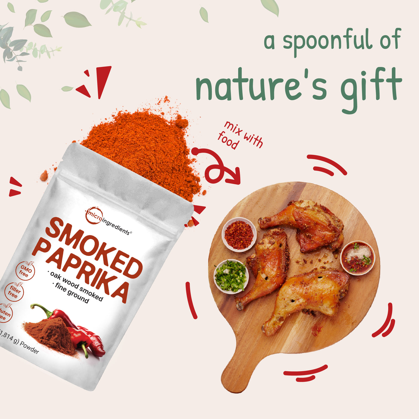 Smoked Paprika Powder -  Authentic Spanish Flavor, 64 Ounce