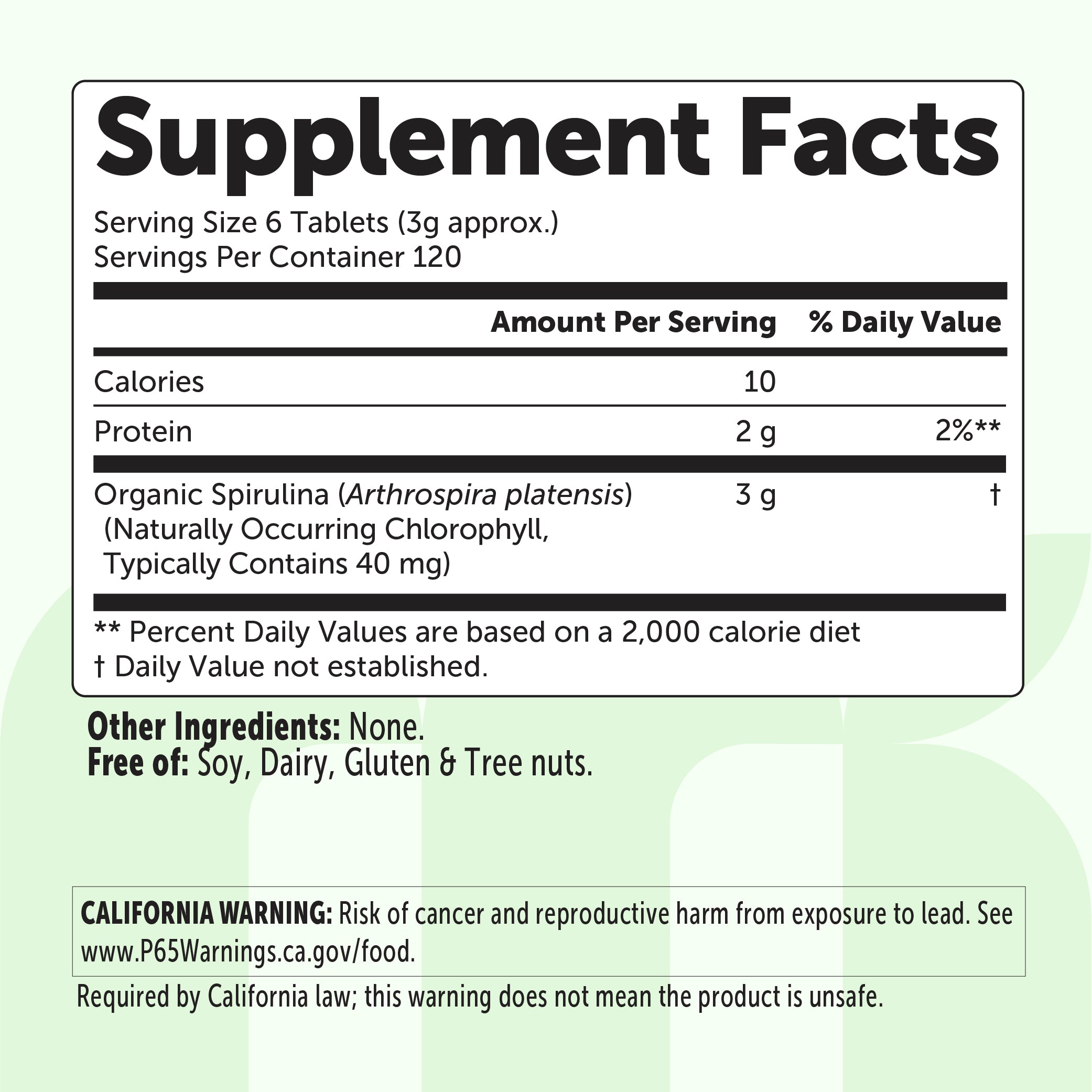 Micro Ingredients Organic Spirulina Tablets 720 Counts
