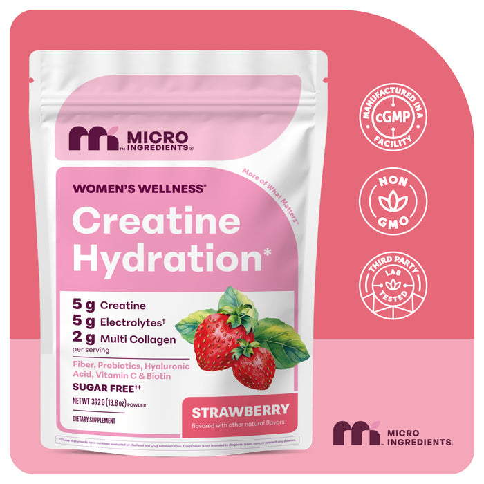 Micro Ingredients Creatine Hydration Powder 392g Strawberry Flavor