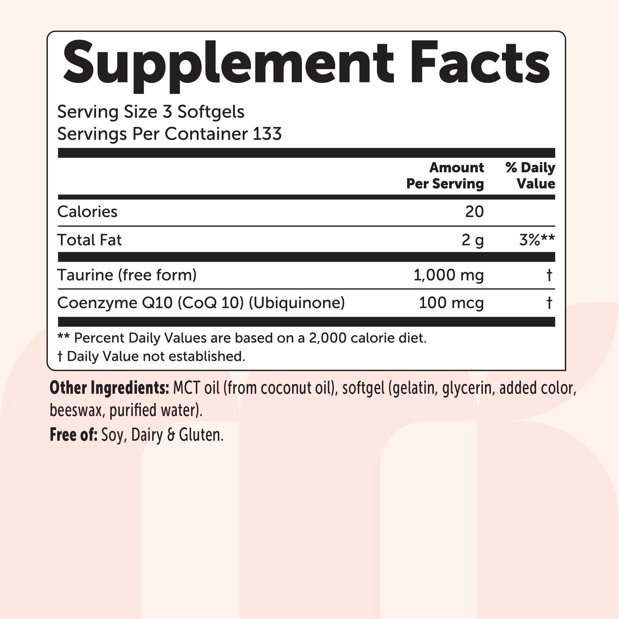 Micro Ingredients Taurine 1000mg with MCT Oil, 400 Softgels