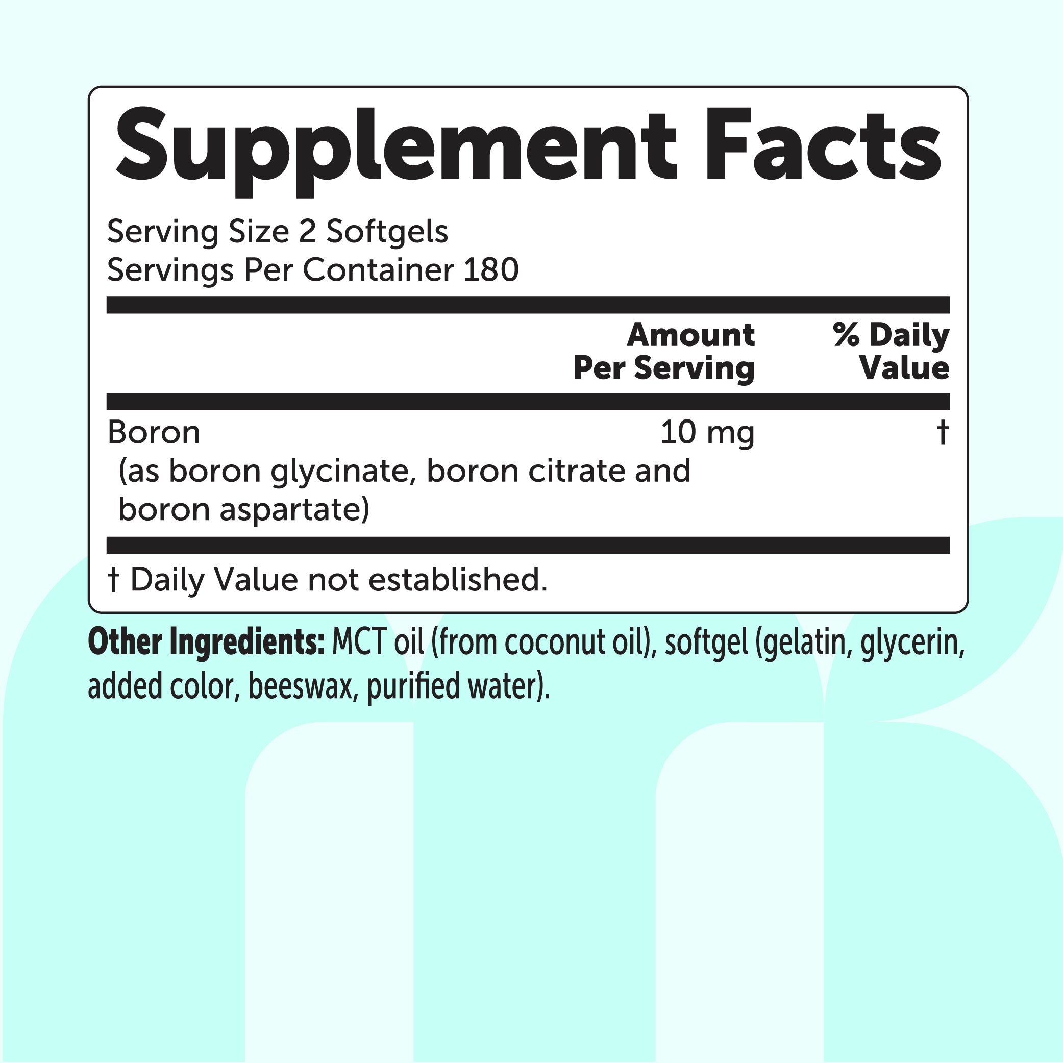 Micro Ingredients Triple Boron Complex 10mg with MCT Oil, 360 Softgels