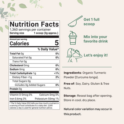 Micro Ingredients Organic Turmeric Powder, 5 Pounds