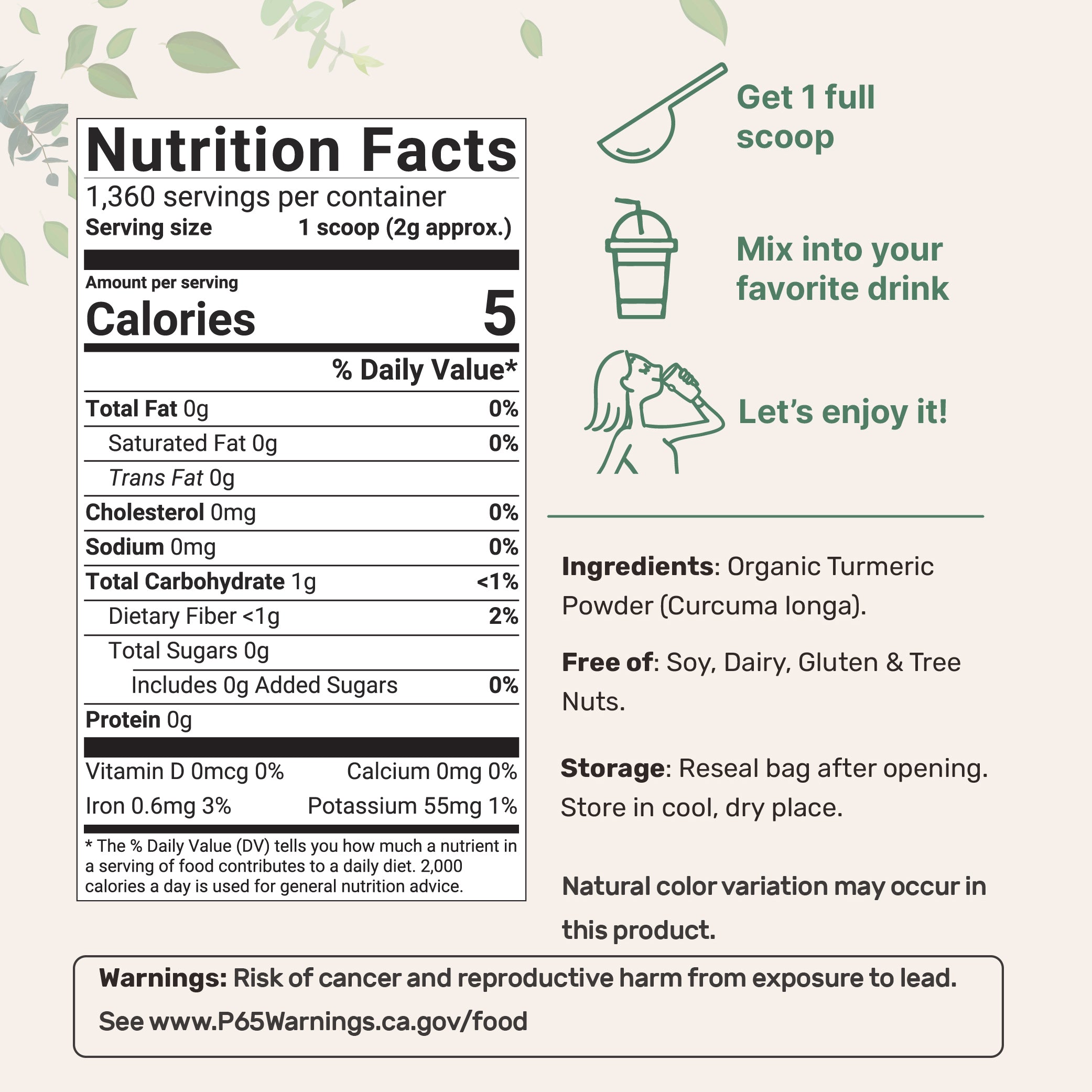 Micro Ingredients Organic Turmeric Powder, 5 Pounds