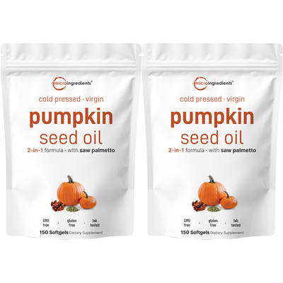 Micro Ingredients Pumpkin Seed Oil with Saw Palmetto, 300 Softgels (2 Pack)