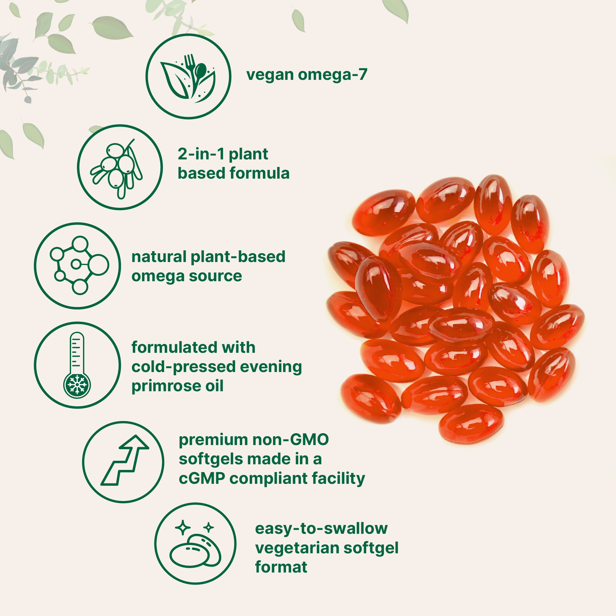 Micro Ingredients Vegan Omega 7 Sea Buckthorn Oil 6,000mg, 240 Veggie Softgels