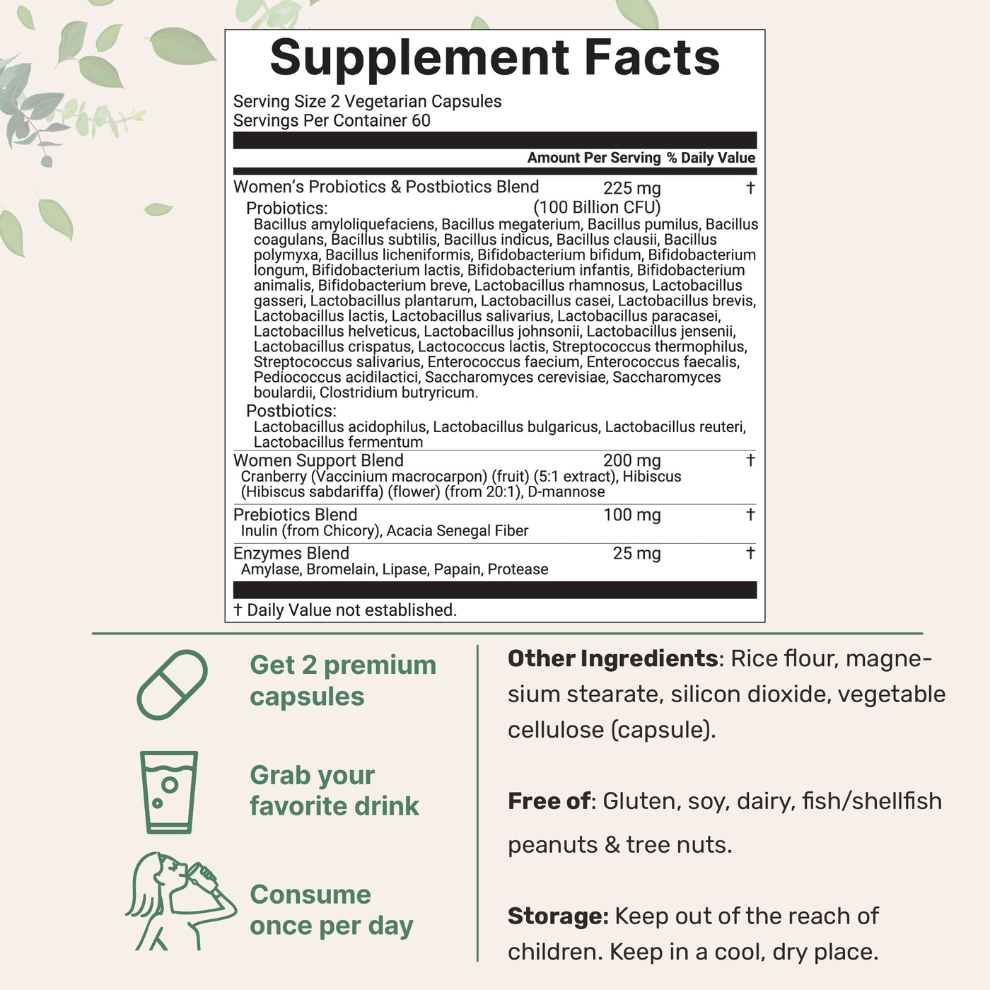 Micro Ingredients Women’s Probiotics 100 Billion CFU, 120 Veggie Capsules