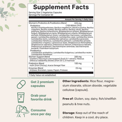 Micro Ingredients Women’s Probiotics 100 Billion CFU, 120 Veggie Capsules