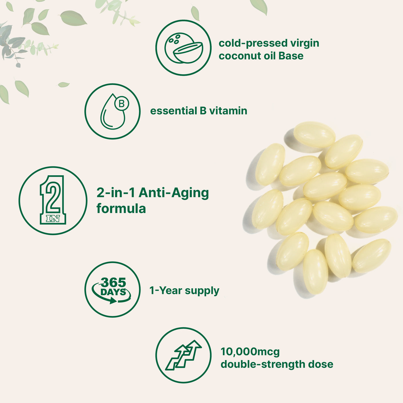 Micro Ingredients Biotin with Hyaluronic Acid Softgel, 365 counts