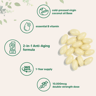 Micro Ingredients Biotin with Hyaluronic Acid Softgel, 365 counts