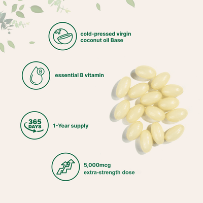 Micro Ingredients Biotin 5,000mcg | 365 Virgin Coconut Oil Softgels