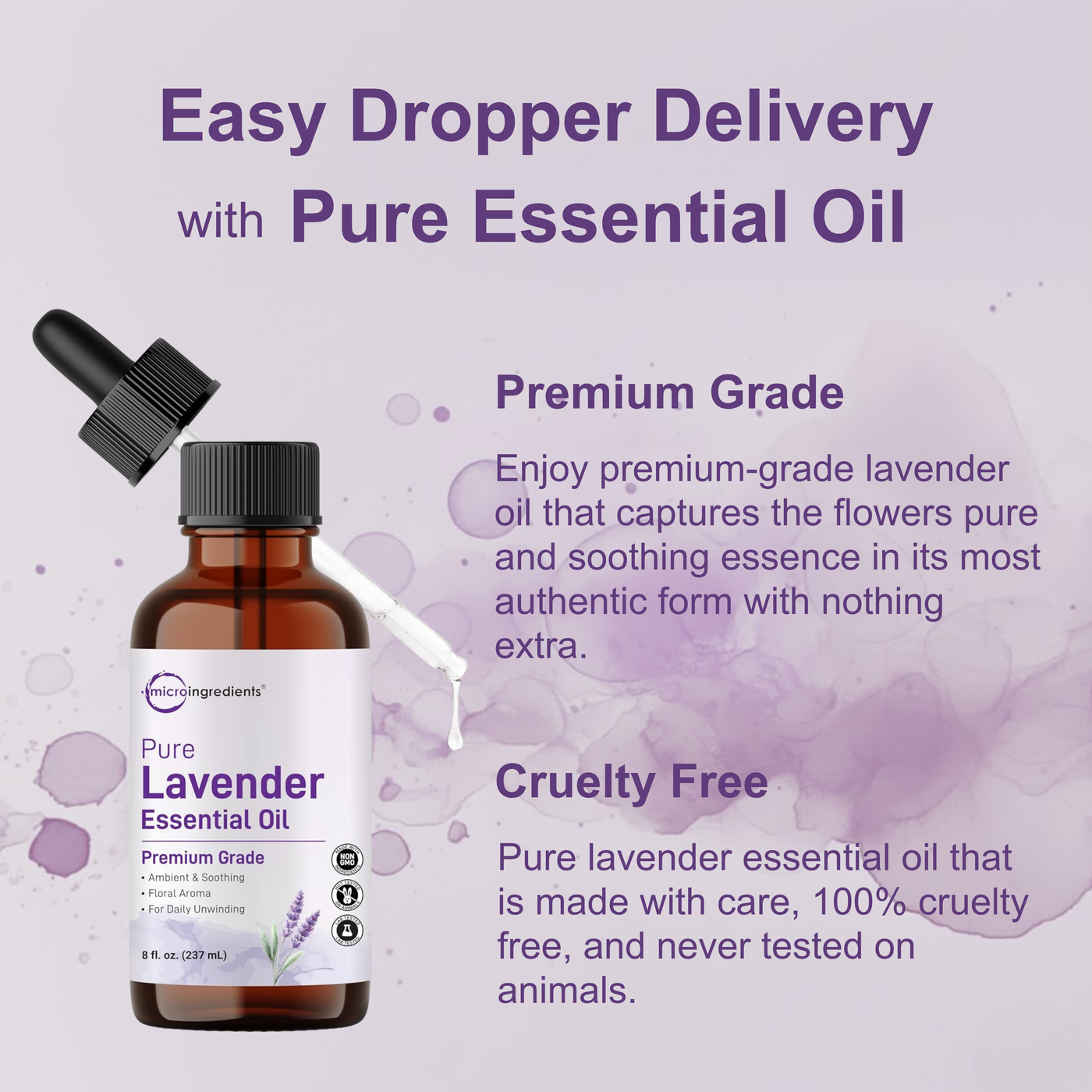 Micro Ingredients Pure Lavender Essential Oil 8 floz (237mL)