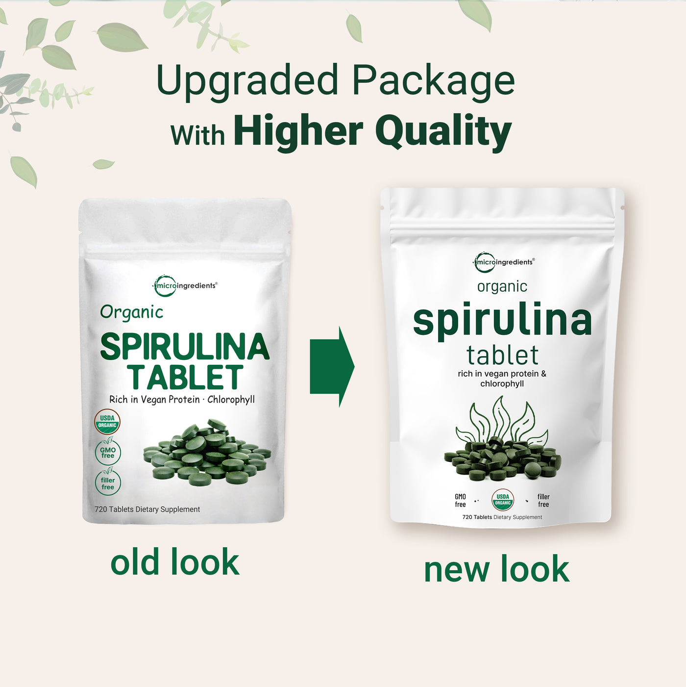 Organic Spirulina Tablets 720 Counts