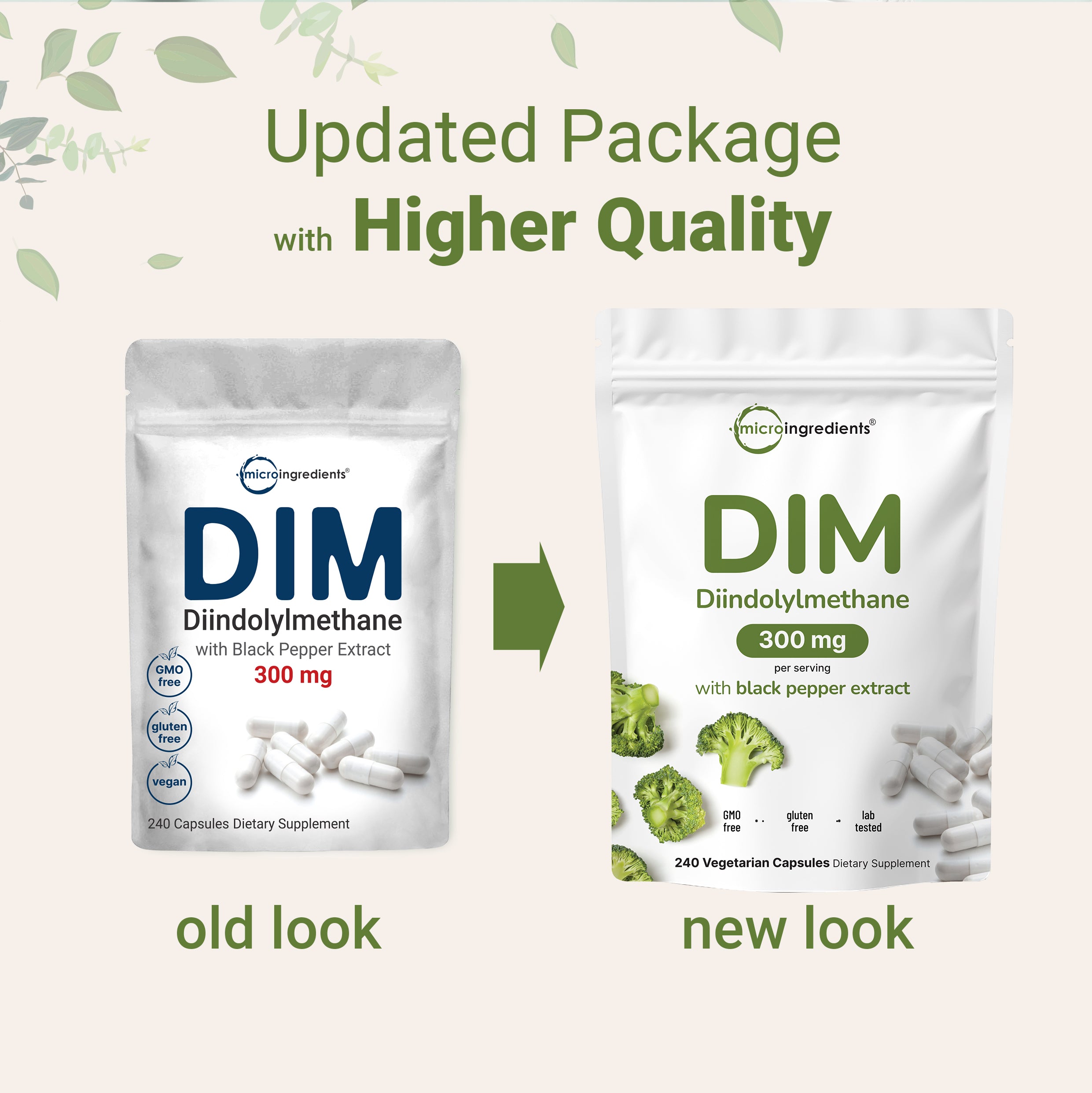 Micro Ingredients DIM Supplement with Black Pepper Extract, 240 capsules