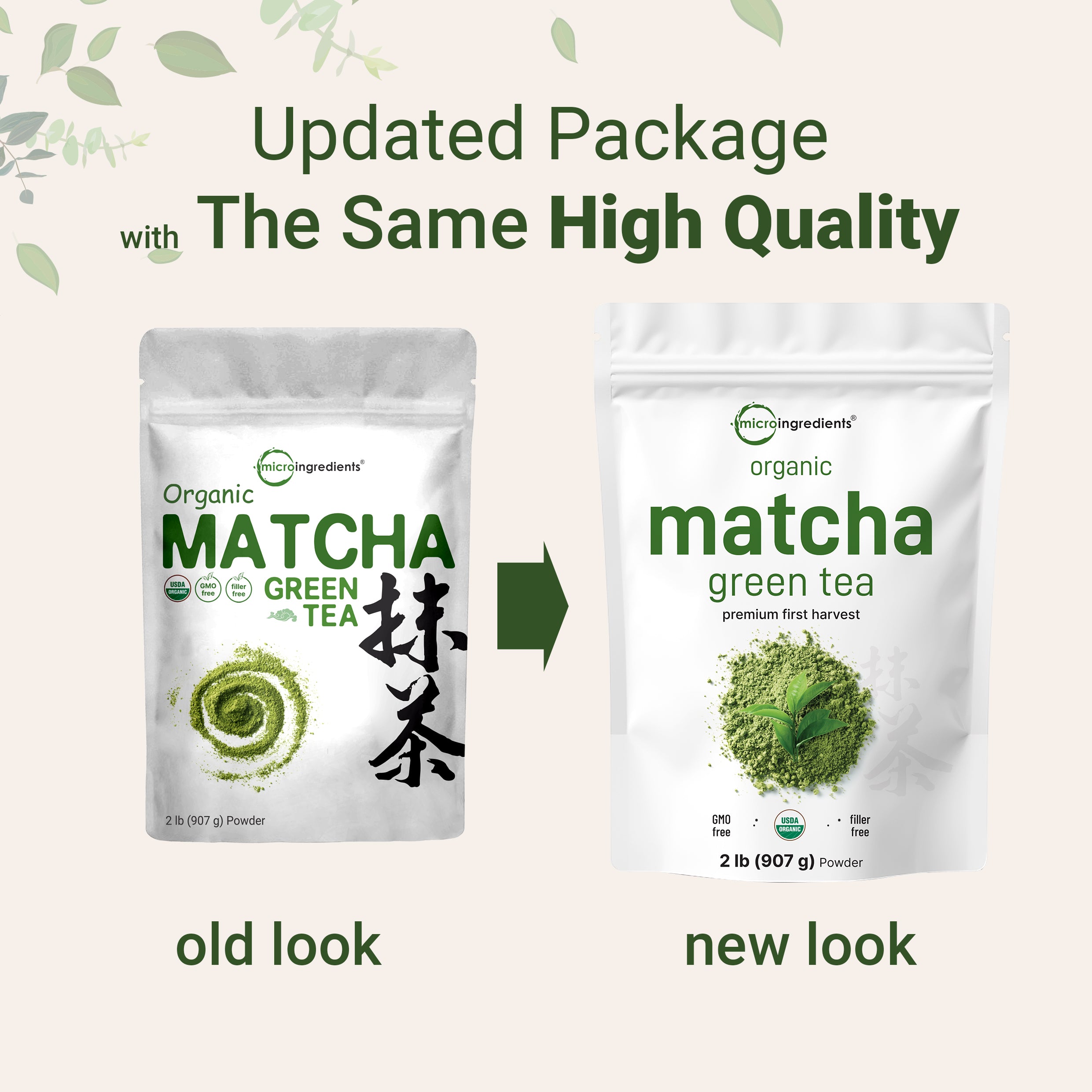 Micro Ingredients Organic Matcha Green Tea Powder, 2 Pound (32 Ounce)