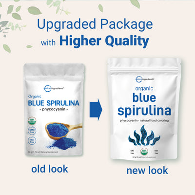 Organic Blue Spirulina Powder (Phycocyanin Extract), 60 Servings - No Fishy Smell, 100% Vegan Protein from Blue-Green Algae