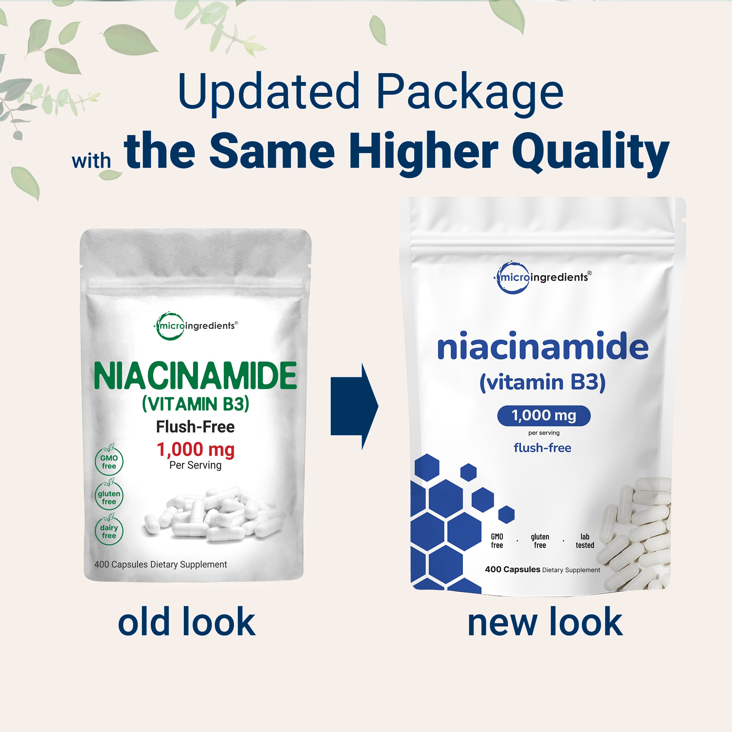 Micro Ingredients Vitamin B3 Niacinamide, 400 Capsules