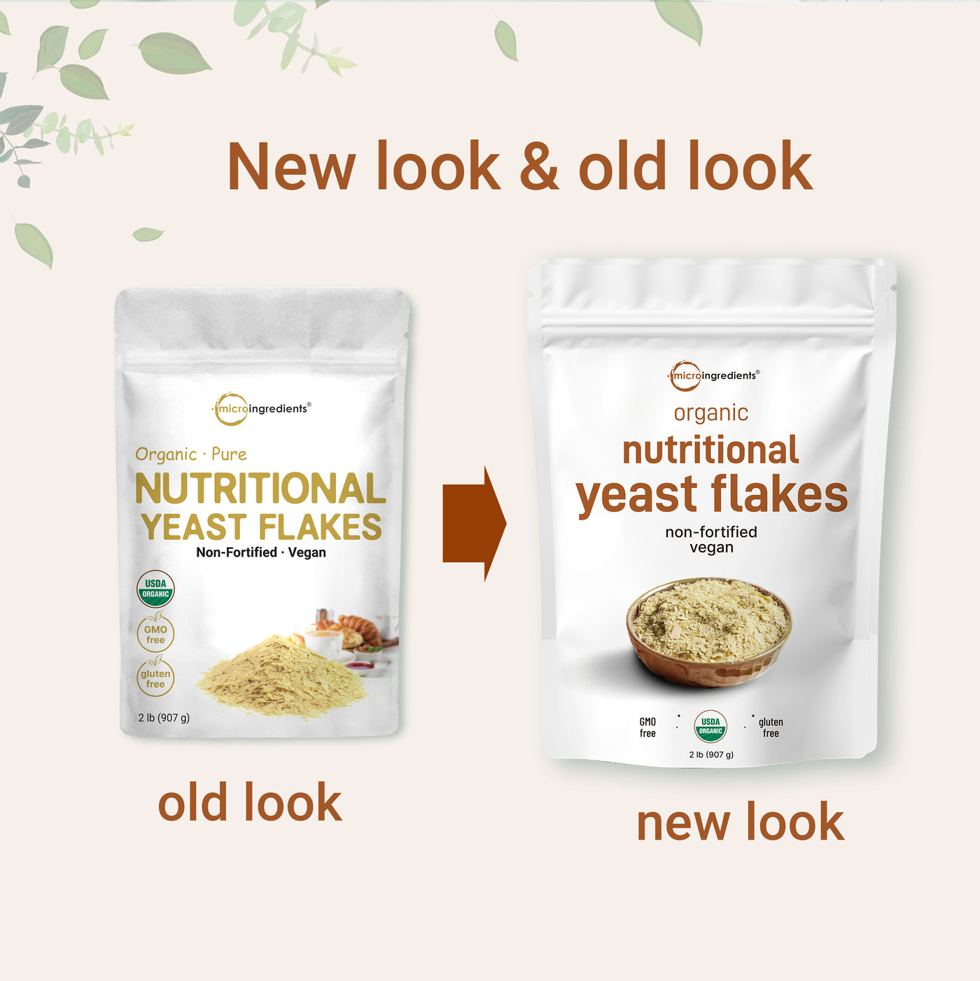Organic Non-Fortified Nutritional Yeast Flakes - Pure & Powdered Old VS New