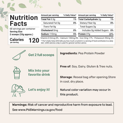 Micro Ingredients Pea Protein Powder, 5lb