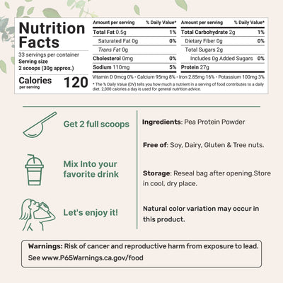 Micro Ingredients Organic Pea Protein Powder