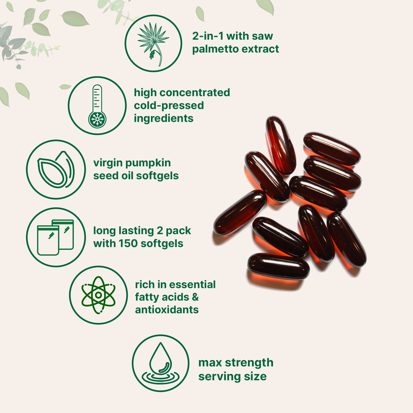 Micro Ingredients Pumpkin Seed Oil with Saw Palmetto, 300 Softgels (2 Pack)