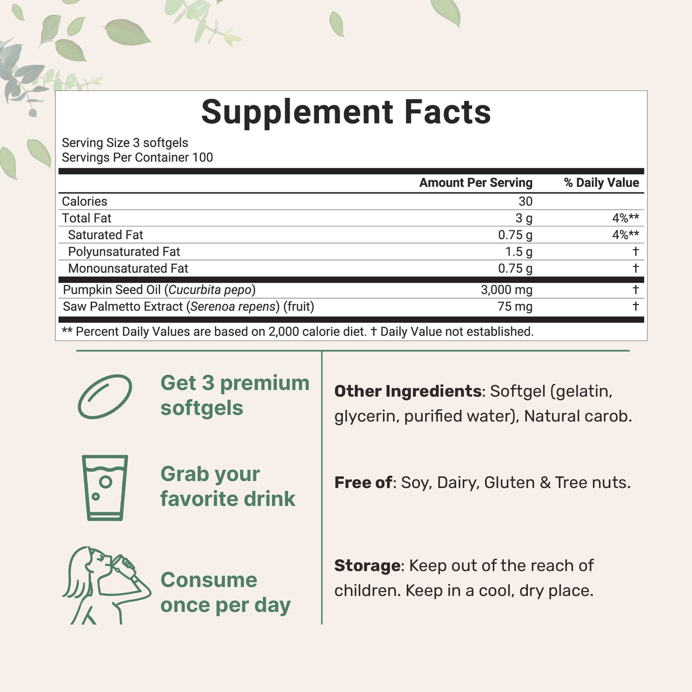 Micro Ingredients Pumpkin Seed Oil with Saw Palmetto, 600 Softgels (2 Pack)