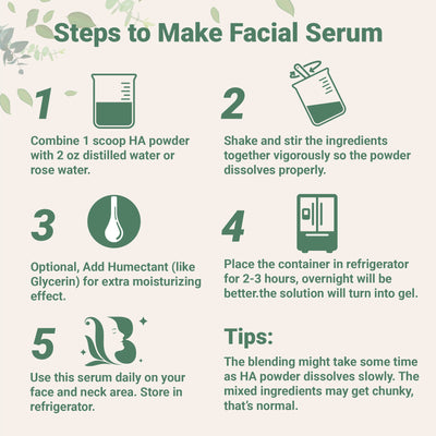 Hyaluronic Acid Powder, DIY Facial Serum, Skin Hydration Care Formula