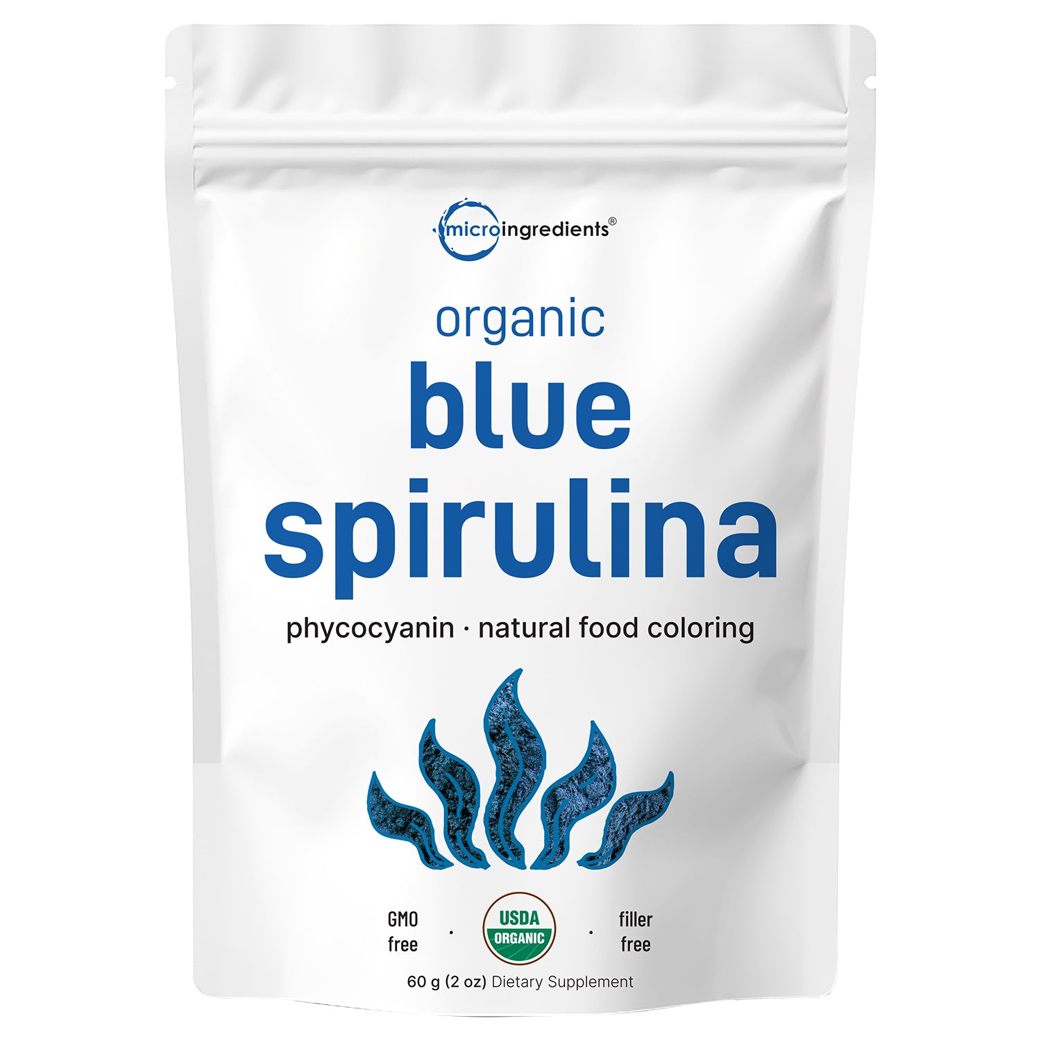 Micro Ingredients Organic Blue Spirulina Powder (Phycocyanin Extract) - No Fishy Smell, 100% Vegan Protein from Blue-Green Algae