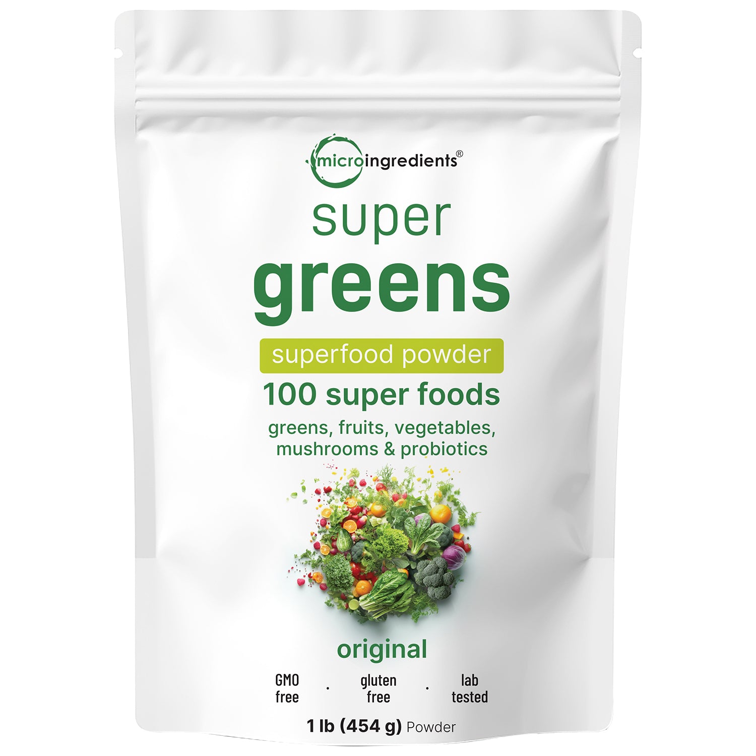 Micro Ingredients Super Greens Powder, 1lb | 100 Superfood Blend