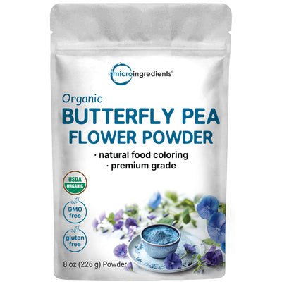 Micro Ingredients Organic Butterfly Pea Flower Powder, 8oz