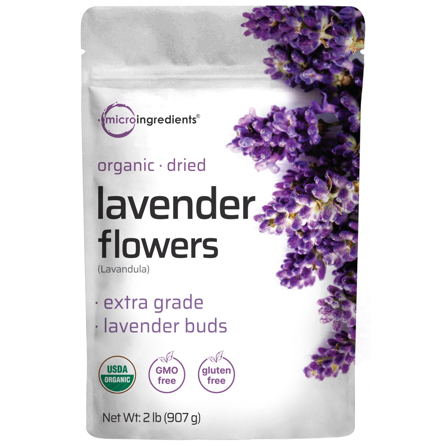 Micro Ingredients Organic Dried Lavender Flowers, 2lbs