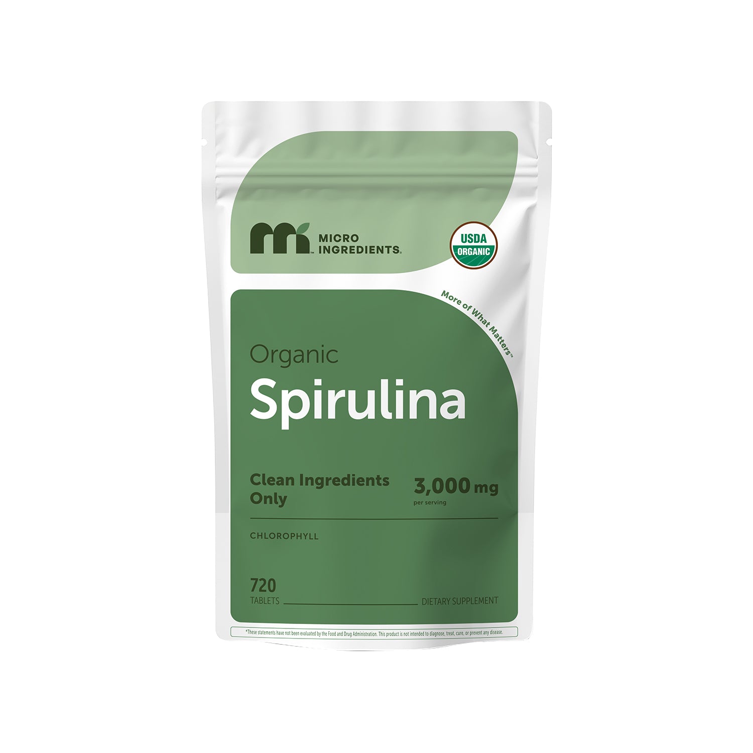 Micro Ingredients Organic Spirulina Tablets 720 Counts