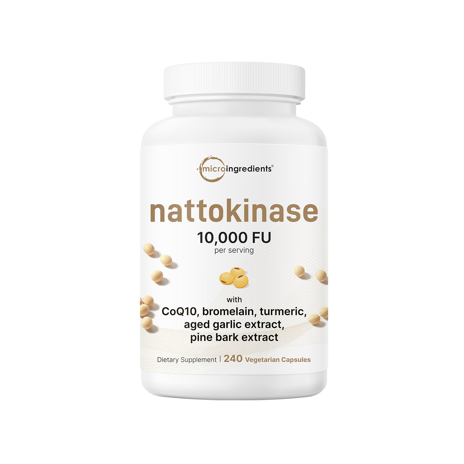 Micro Ingredients Nattokinase 10,000FU Complex, 240 Vegetarian Capsules