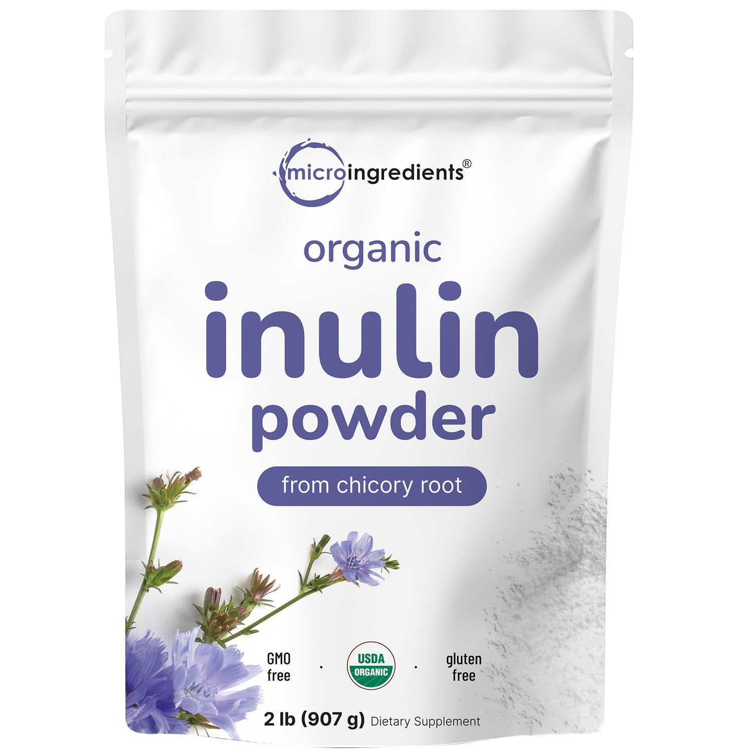 Micro Ingredients Organic Chicory Inulin Powder, 2lb