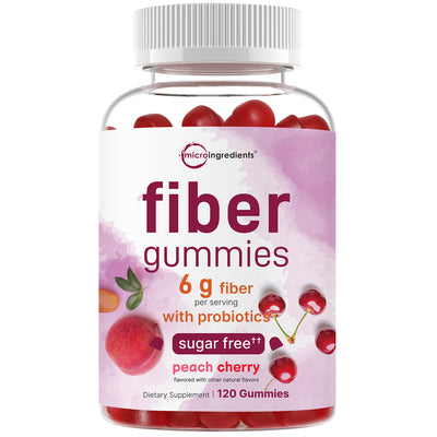 Micro Ingredients Fiber Gummies with Probiotics, 120 Count