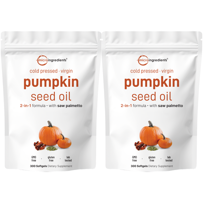 Micro Ingredients Pumpkin Seed Oil with Saw Palmetto, 600 Softgels (2 Pack)