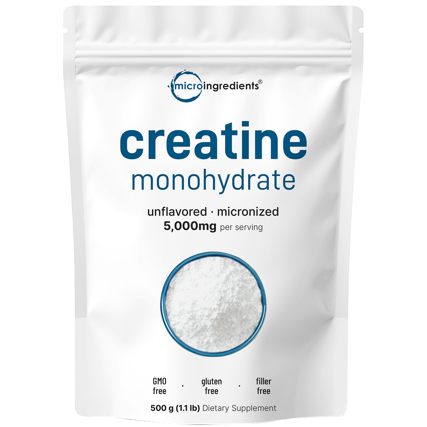 Micro Ingredients Micronized Creatine Monohydrate Powder - Unflavored