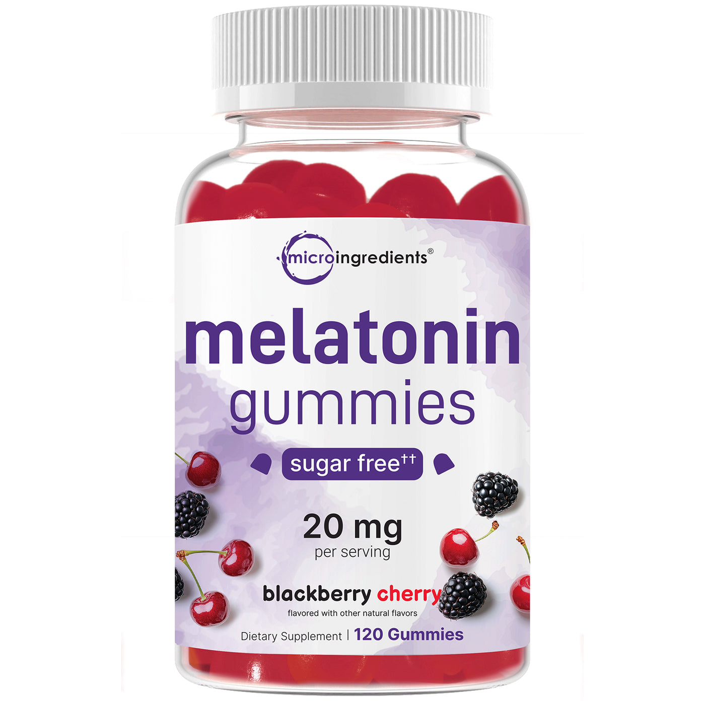 Micro Ingredients Melatonin Gummies, 20mg Double Strength Serving, 120 Count
