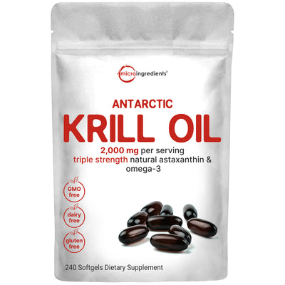 Antarctic Krill Oil Supplement, 2,000mg Per Serving, 240 Softgels